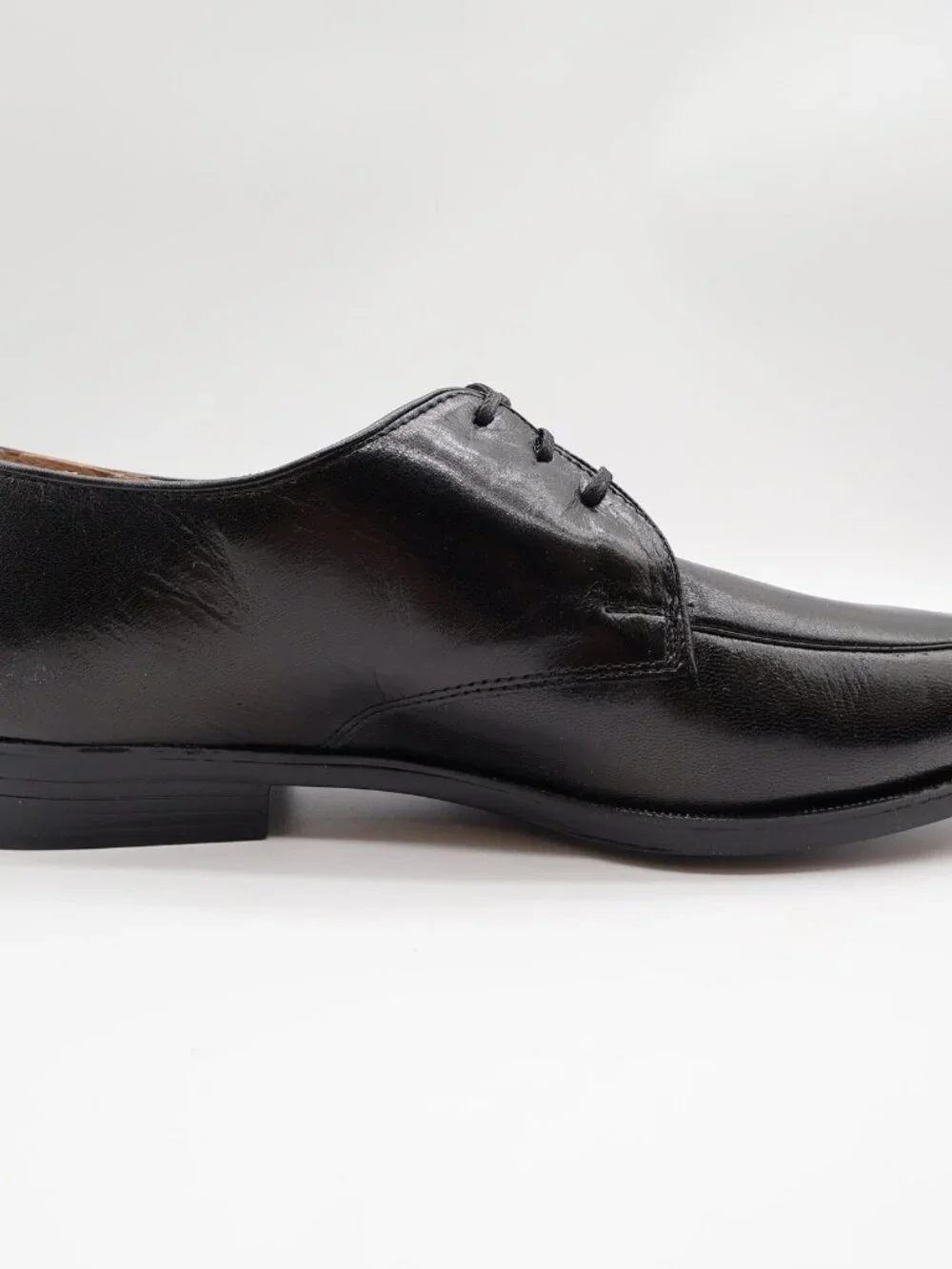 Nunn Bush Apron Toe Oxford Dress Shoes Mens 8 Black Leather Vintage NOS